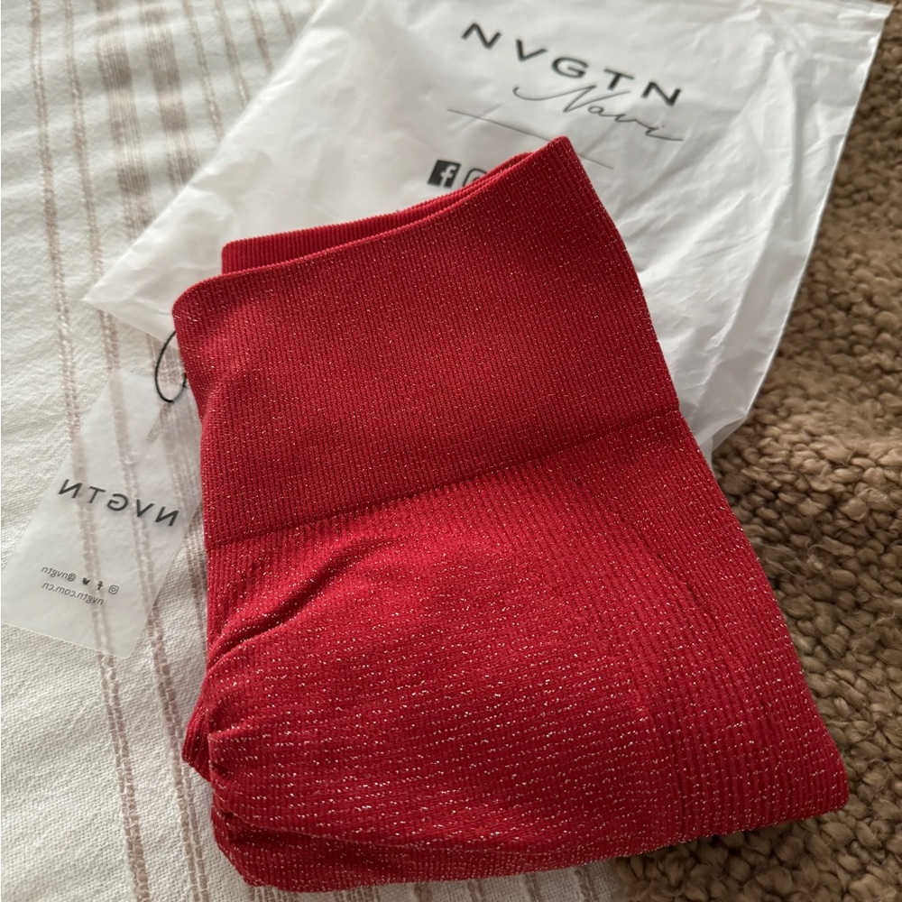 Red Shimmery Leggings